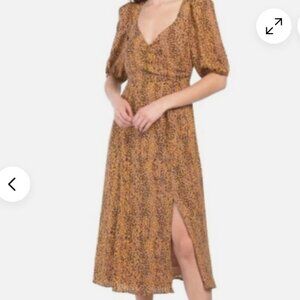 Wayf Faux Wrap Leopard Print Dress Size Small